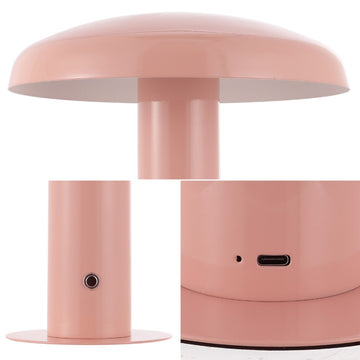 Suillius 11" Contemporary Bohemian Rechargeable/Cordless Iron Integrated LED Mushroom Table Lamp